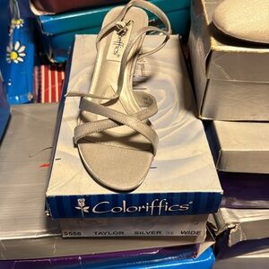 Women's Silver Strappy Sandals